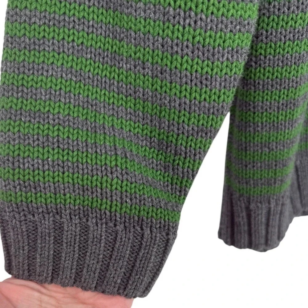 Eddie Bauer Mens Striped Long‎ Sleeve Crew Neck Cotton Sweater Size Medium Green - Picture 10 of 12